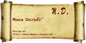 Masa Dezső névjegykártya