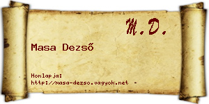 Masa Dezső névjegykártya